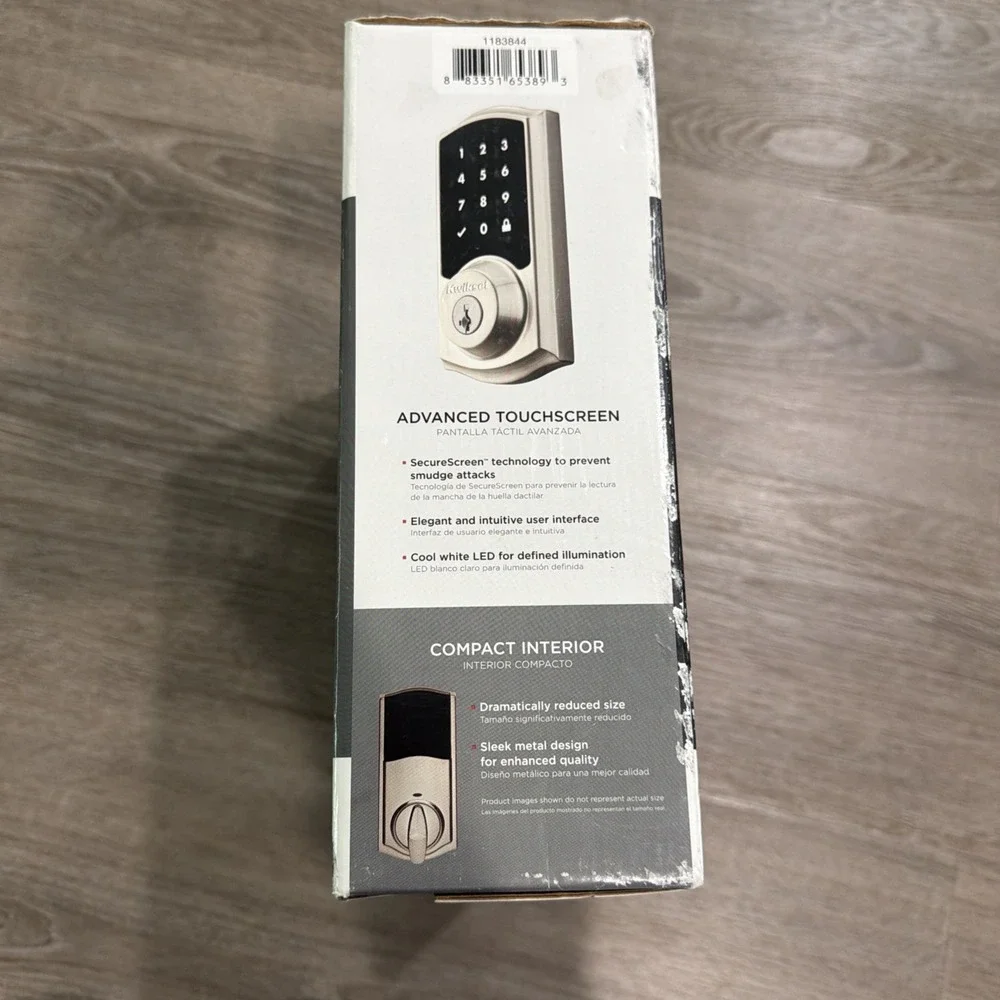 Kwikset 915 SmartCode Electronic Touchpad Tustin Lever Satin Nickel 97200-701